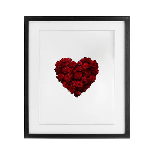 Stupell Industries Heart of Roses Bouquet Framed Print Under Glass Wall Art